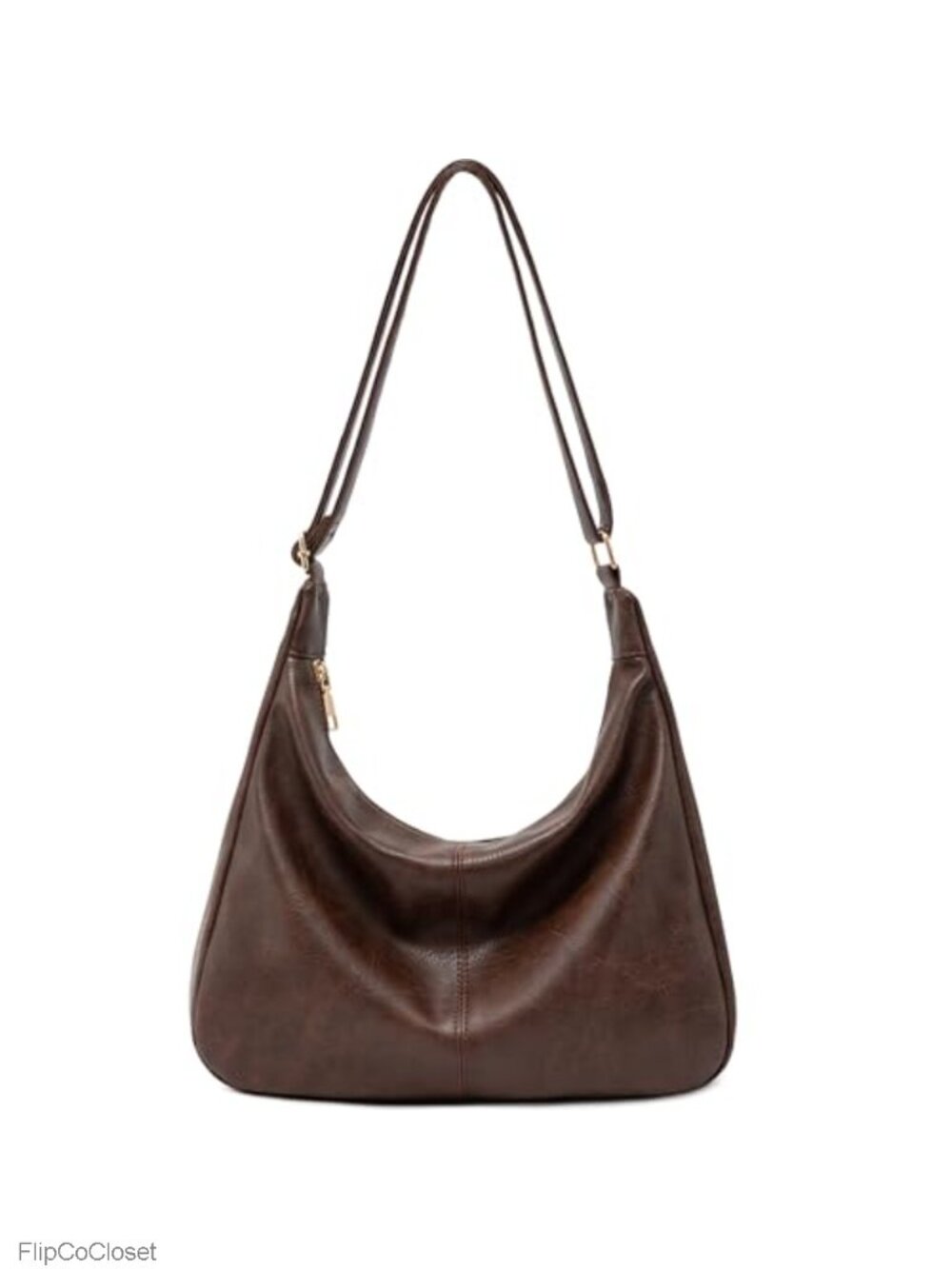 Foldable Vegan Leather Hobo Bag Crossbody Shoulder Purse Large Capacity
